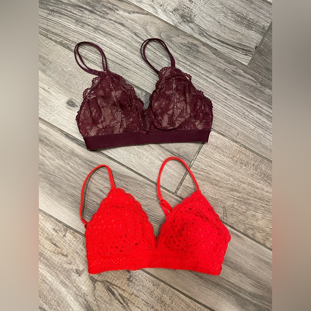 BNWOT H&M Red and Purple Lace Bralette Bundle